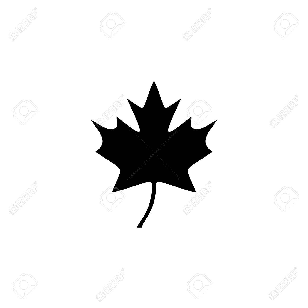 Maple Leaf Silhouette Icon On White Background Royalty Free Cliparts Vectors And Stock Illustration Image