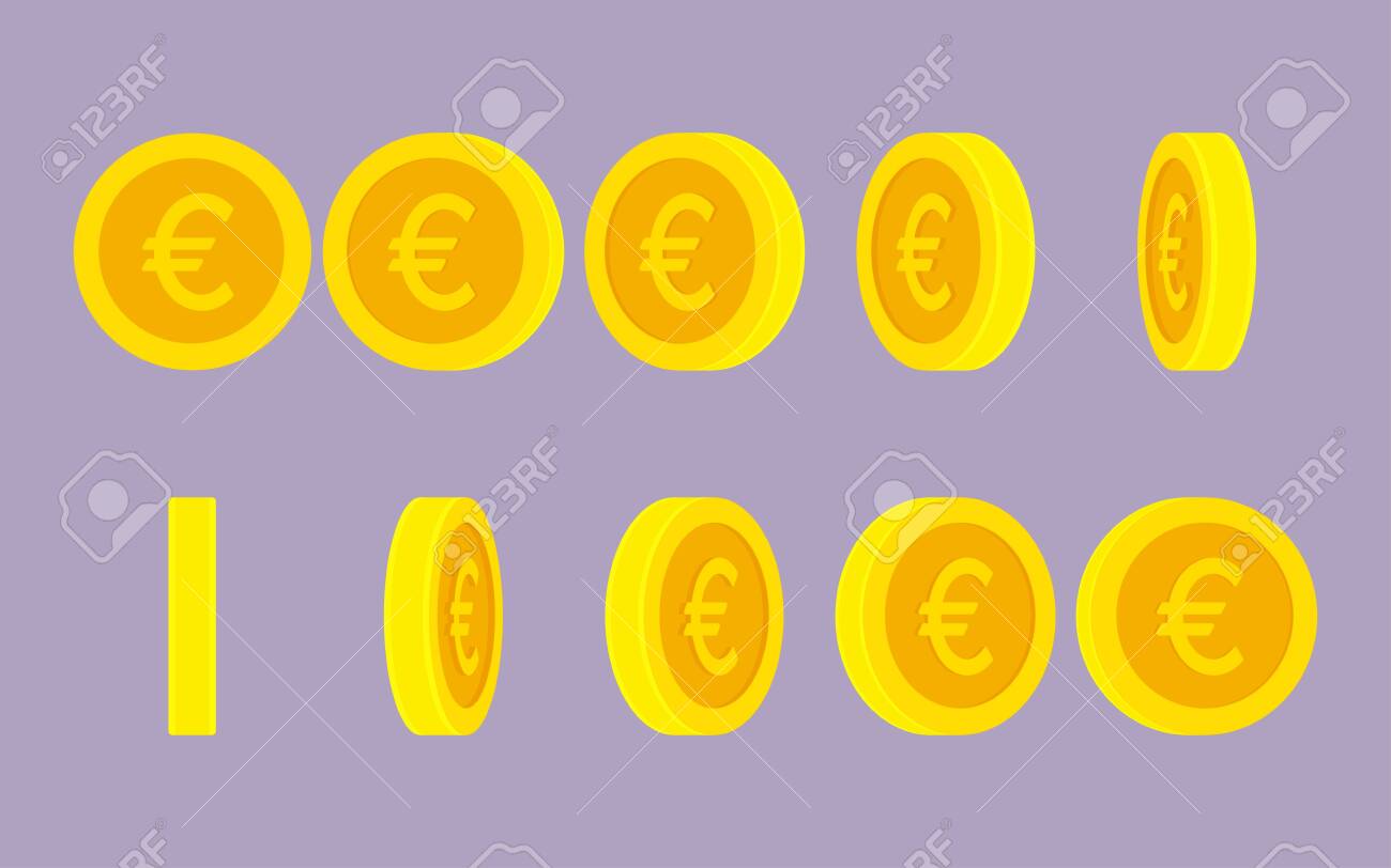 유로 동전 회전 Gif 애니메이션 스프라이트 시트 로열티 무료 사진, 그림, 이미지 그리고 스톡포토그래피. Image 134723938