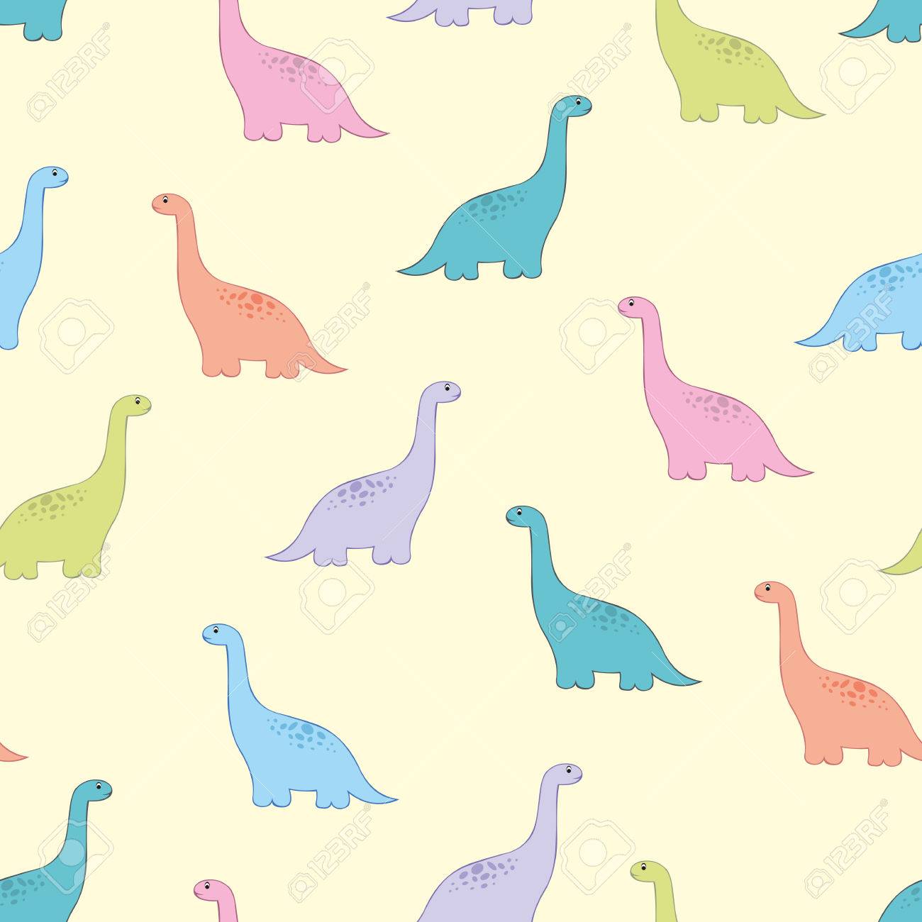 恐竜 ベクター子供シームレスなパターン設計と子供の部屋 服 壁紙 カバー 表面の装飾のため のイラスト素材 ベクタ Image
