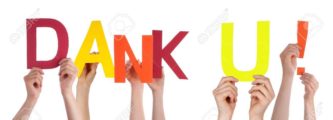 People Holding The Dutch Word Dank U Which Means Thanks Isolated Stock Photo Picture And Royalty Free Image Image