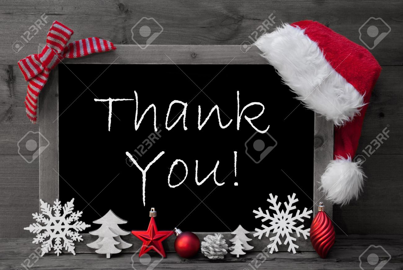 Black And White Blackboard With Red Santa Hat And Christmas Decoration Stock Photo Picture And Royalty Free Image Image