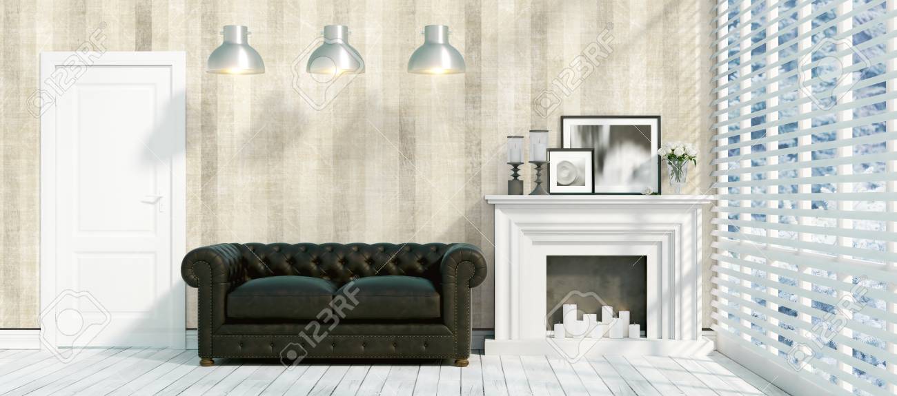 Schöne Moderne Interieur Mit Kamin. 3D-Rendering Lizenzfreie Fotos ... Schöne Moderne Interieur Mit Kamin. 3D-Rendering Lizenzfreie Fotos ...