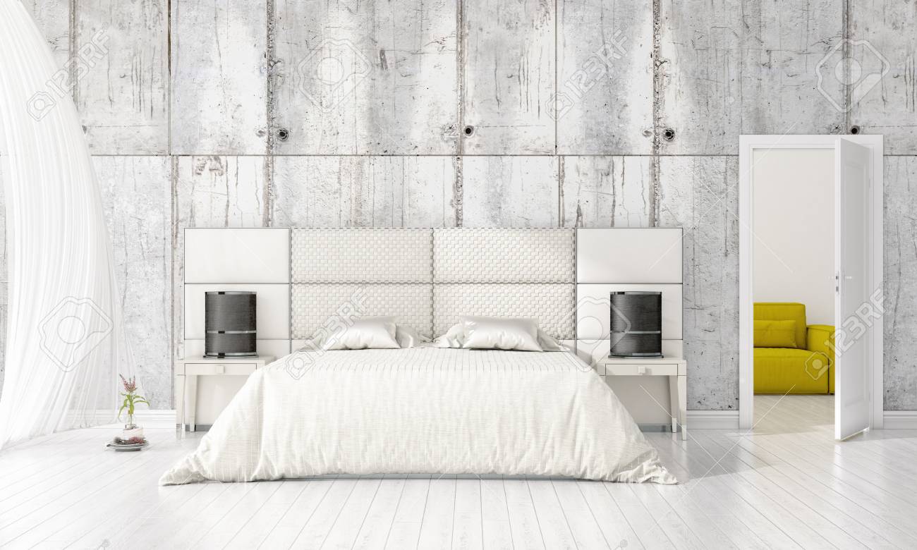 Modern Loft Interior Design Of Bedroom In Vogue With Plant And