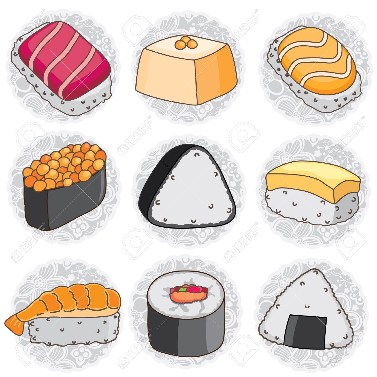Japanese Sushi Clip Art Royalty Free SVG, Cliparts, Vectors, and Stock  Illustration. Image 19006263.