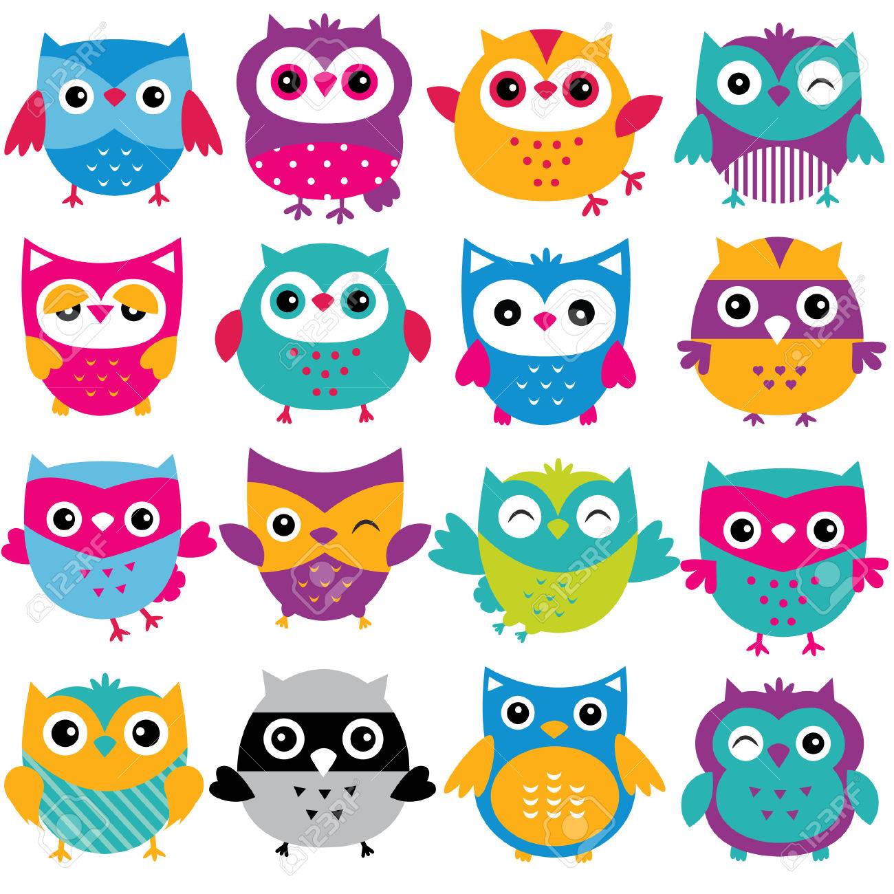 Buhos Cursis Conjunto De Imagenes Predisenadas Ilustraciones Vectoriales Clip Art Vectorizado Libre De Derechos Image