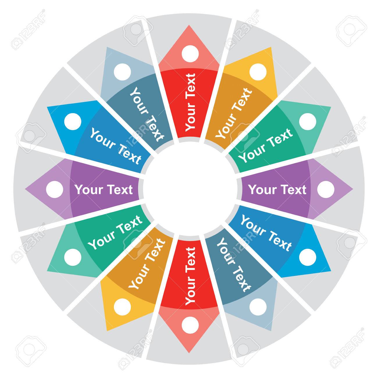 color wheel presentation template with color circle and arrows