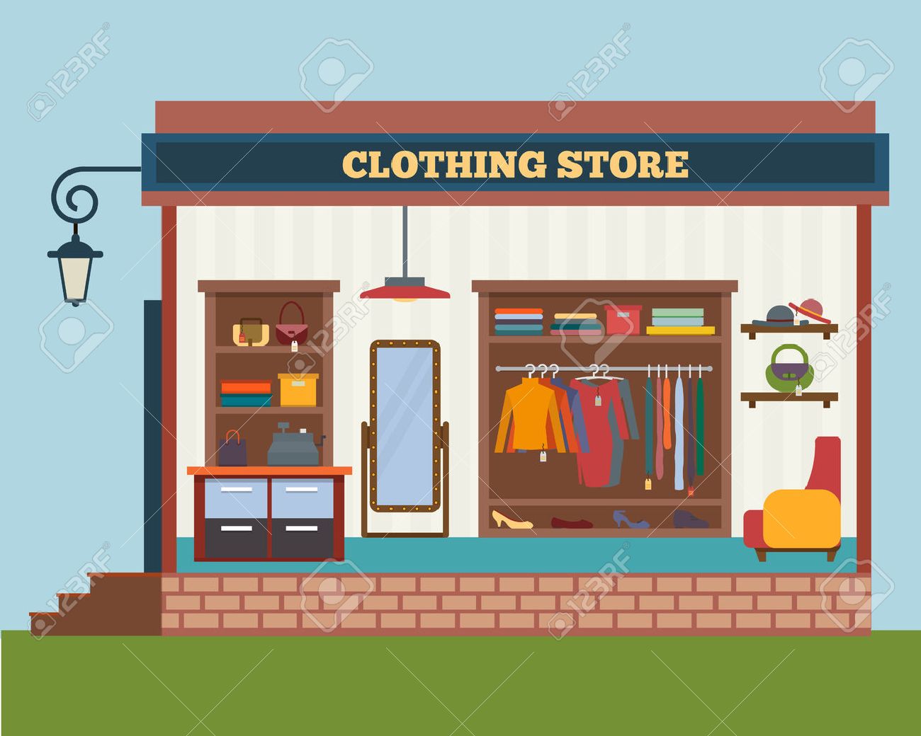 clothing store man and