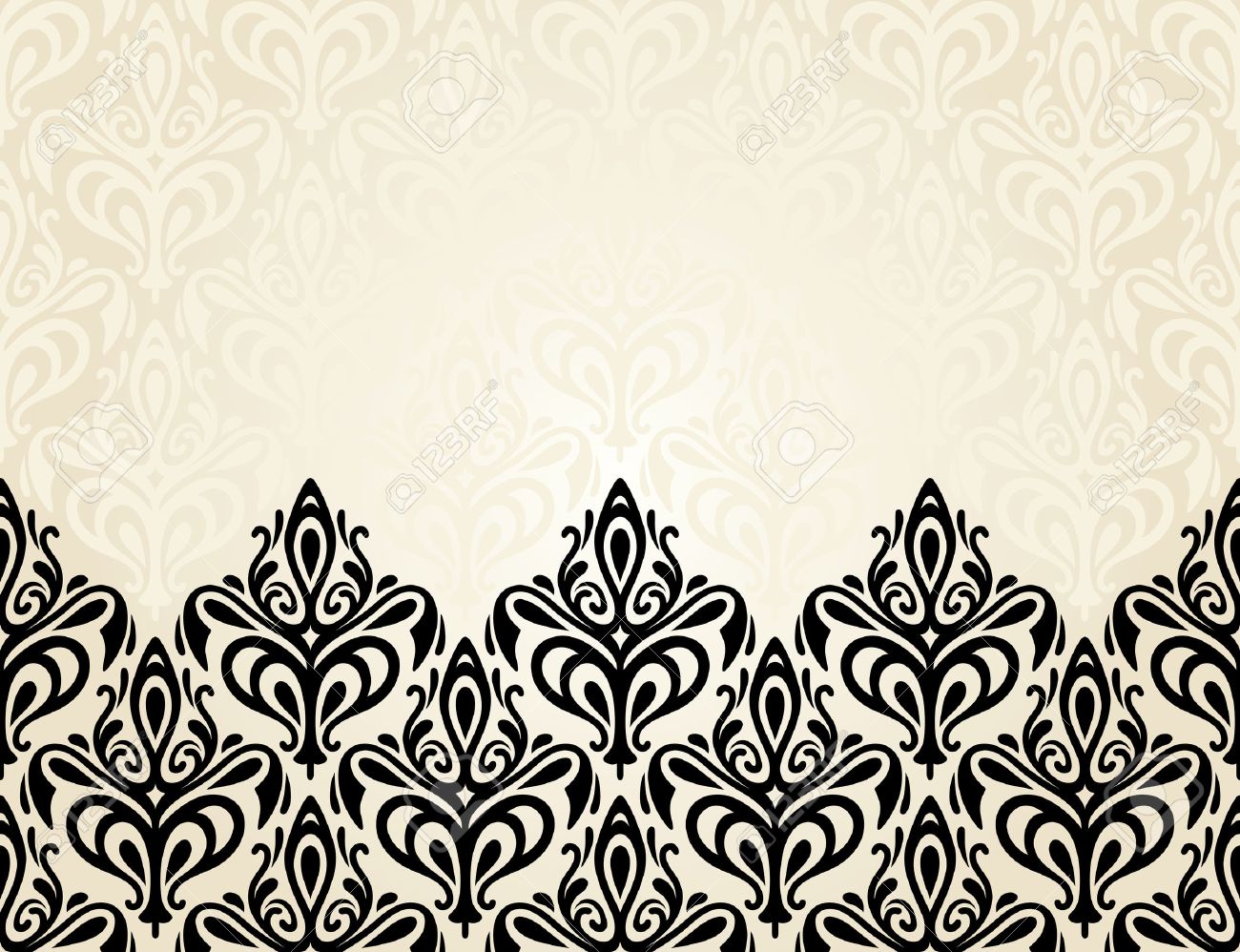 淡いおしゃれなベージュと黒の招待状デザインの背景 のイラスト素材 ベクタ Image