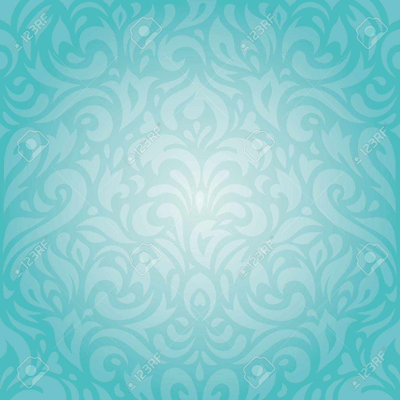 retro floral turquoise holiday