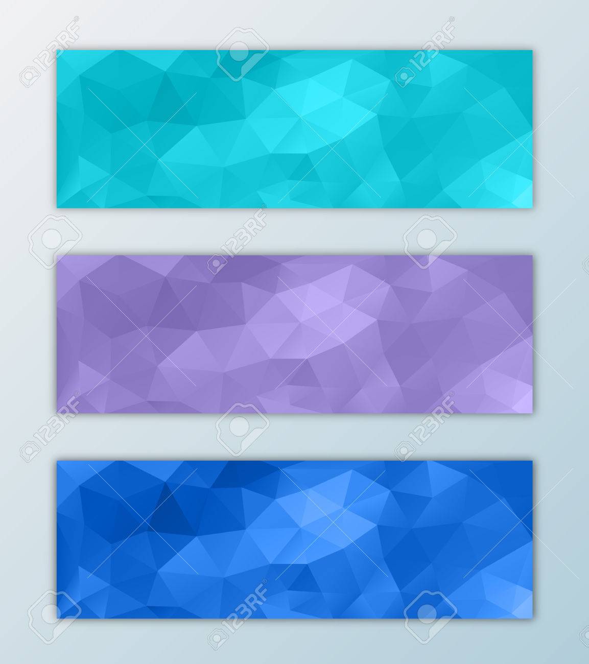 website header banner template set with triangle polygon background