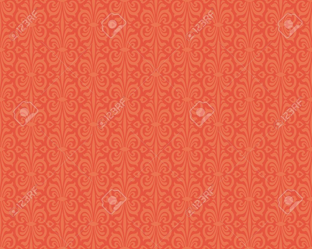 Retro Style Orange Colorful Vintage Wallpaper Background Pattern