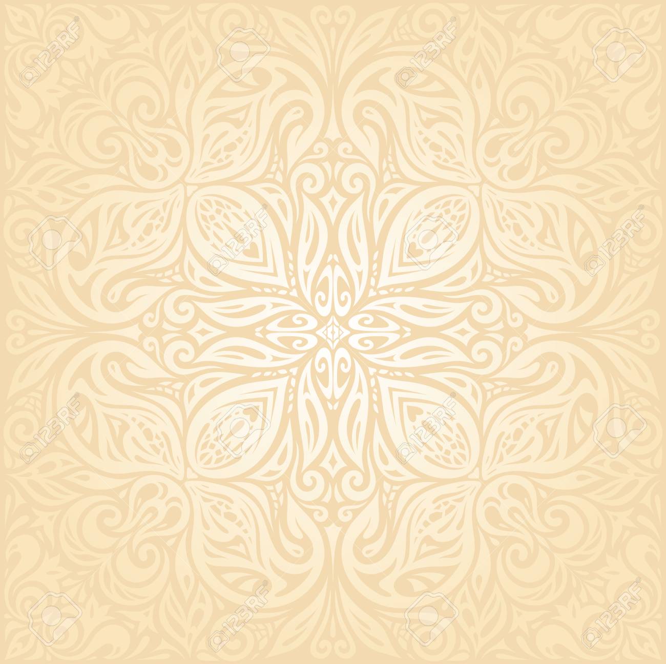 Floral Retro Wedding Pale Peach Mandala Background Design Invitation Royalty Free Cliparts Vectors And Stock Illustration Image 103295762