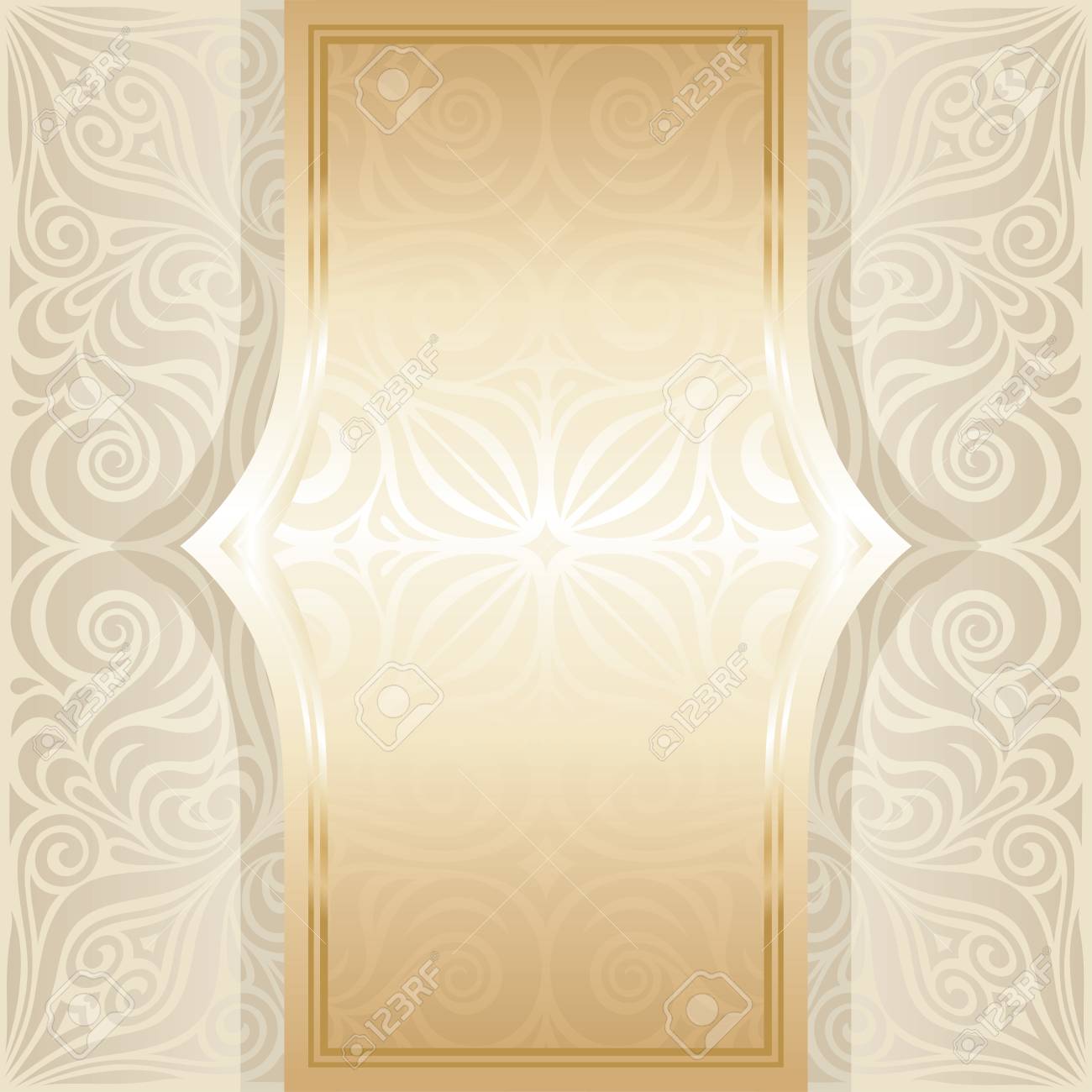 wedding floral decorative vintage mandala background ecru bege