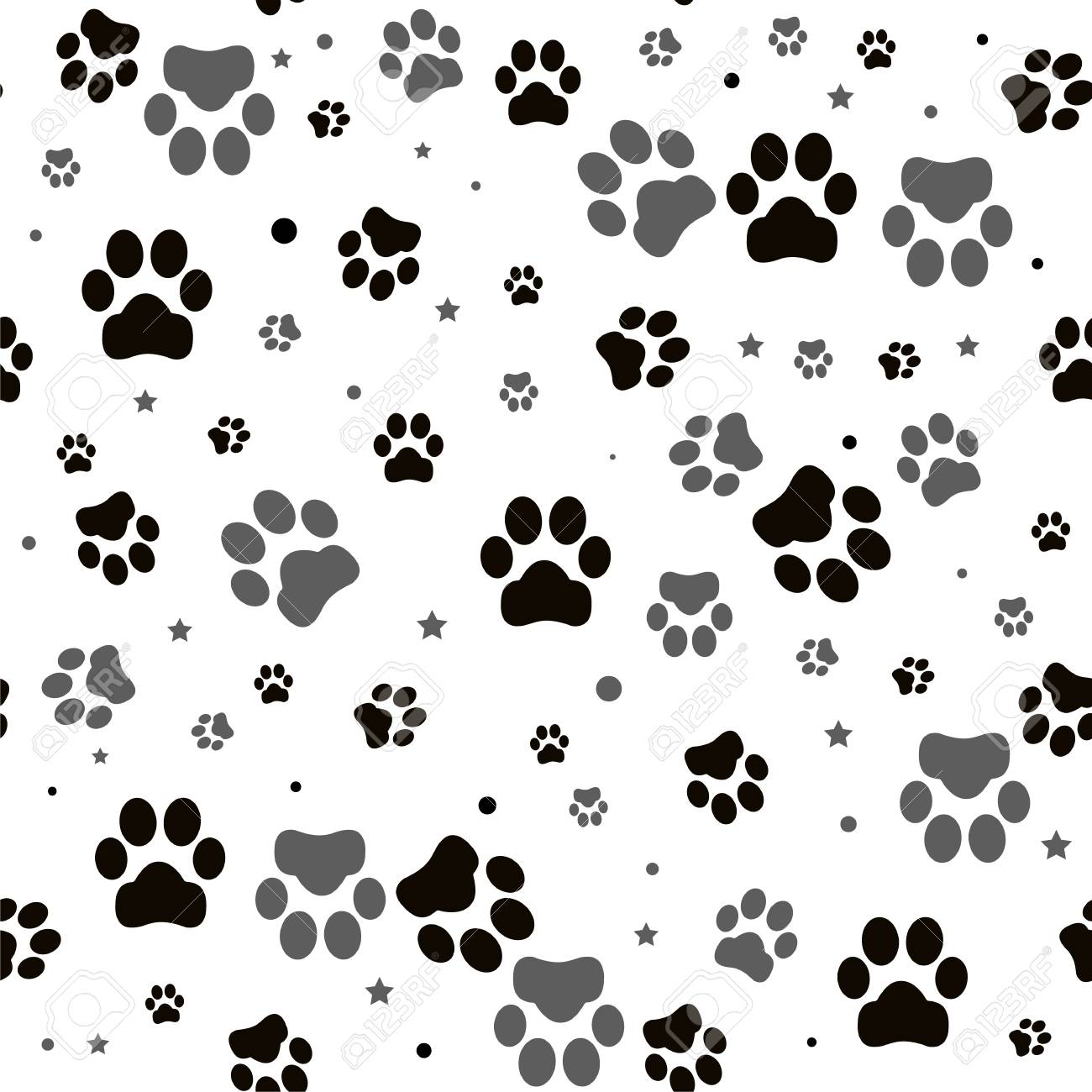 シームレスなあしあと 猫の織物のパターンの跡 猫の足跡のシームレスなパターン のイラスト素材 ベクタ Image