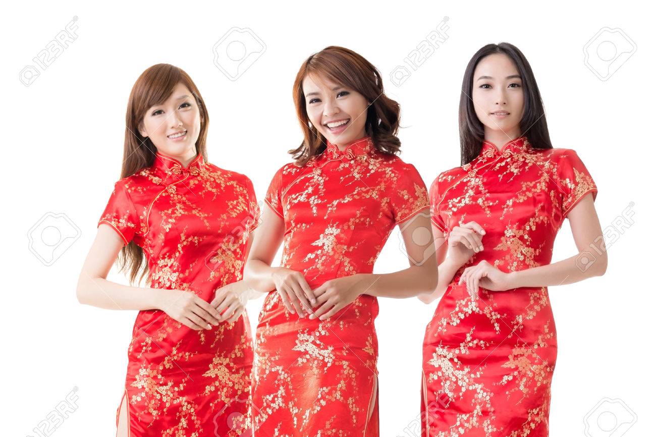 Group Of Chinese Women Dress Traditional Cheongsam At New Year Stock Photo Picture And Royalty Free Image Image