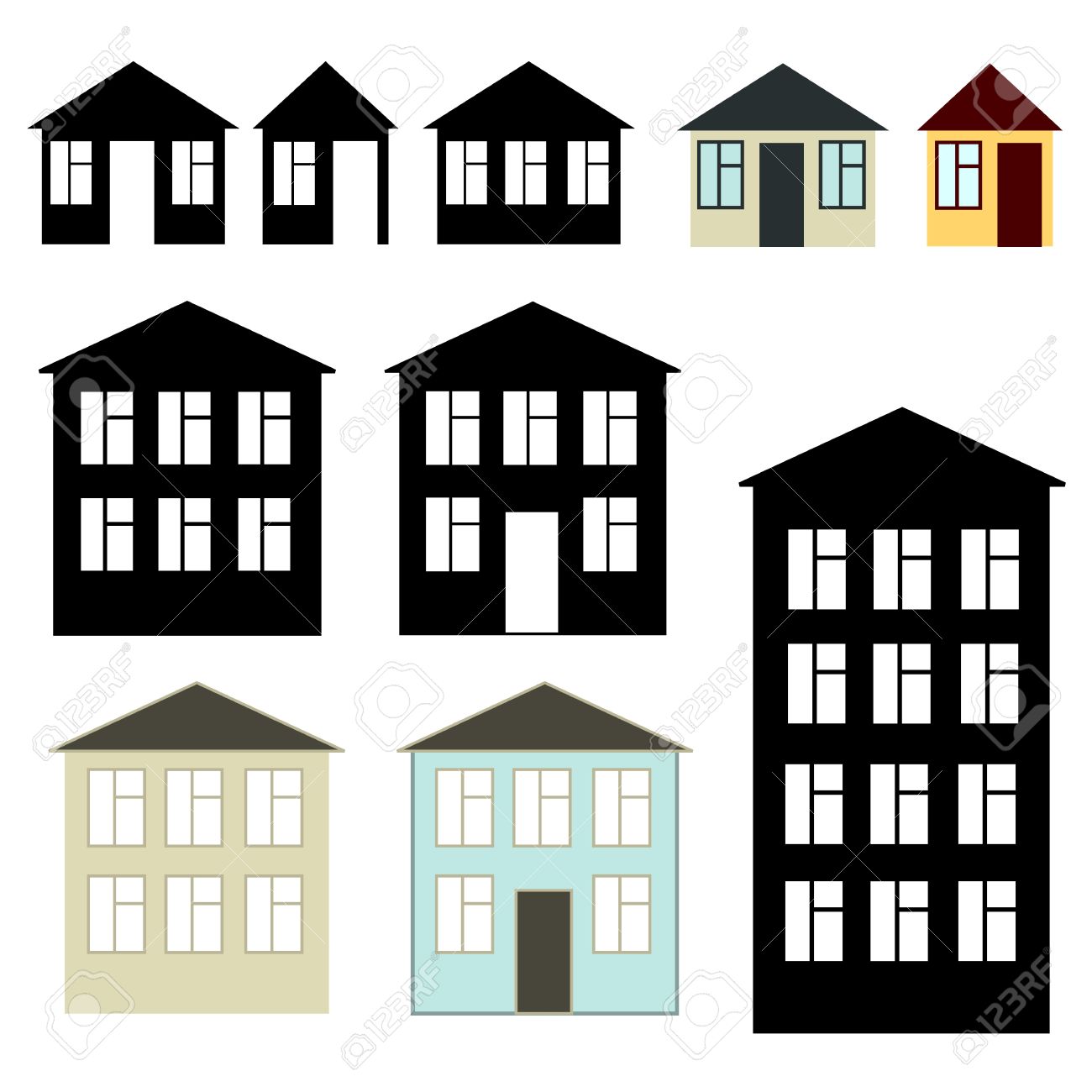 Apartment Building Illustration simple buildings set royalty free cliparts, vectors, and stock Apartment Building Illustration simple buildings set royalty free cliparts, vectors, and stock