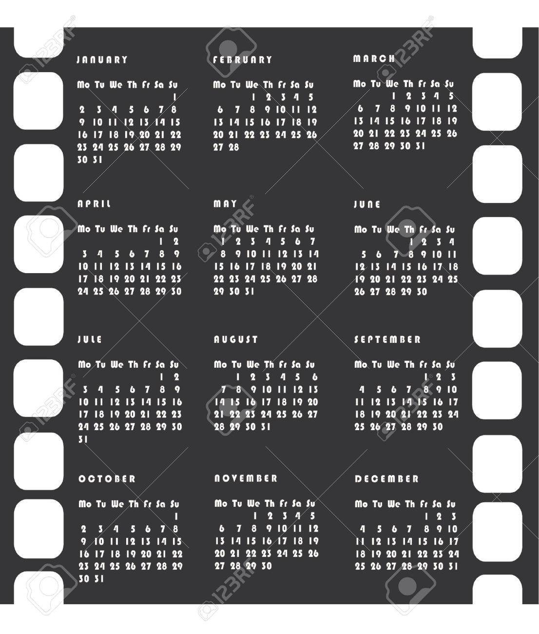 2006 Calendar Vector Imitating A Negative Film. Color As You Wish Royalty  Free SVG, Cliparts, Vectors, and Stock Illustration. Image 410180.
