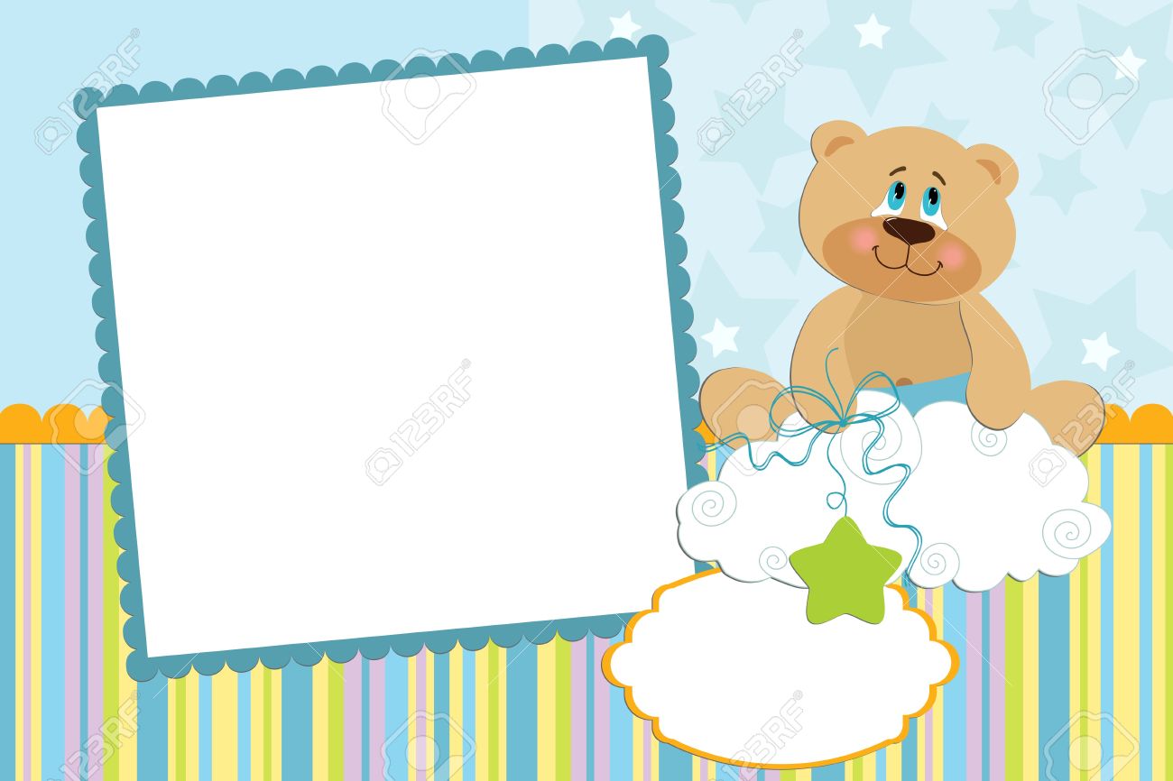 template for babys photo album or postcard baby postcard