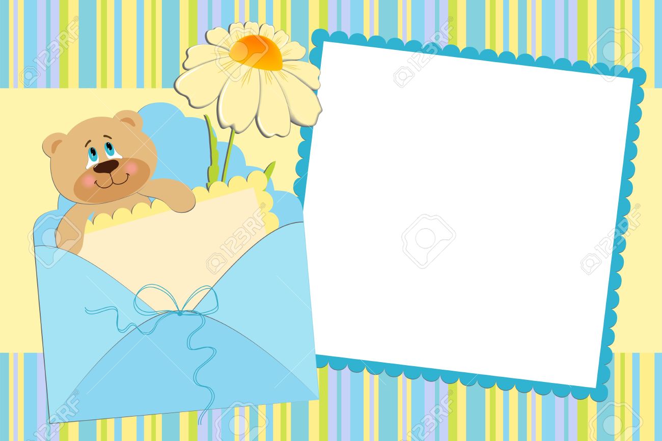 template for babys photo album or postcard baby postcard