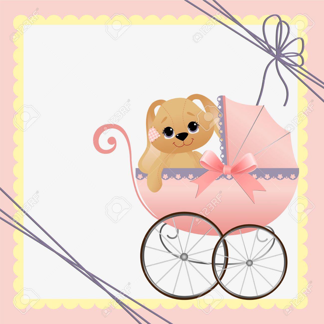 cute template for baby arrival announcement card royalty free