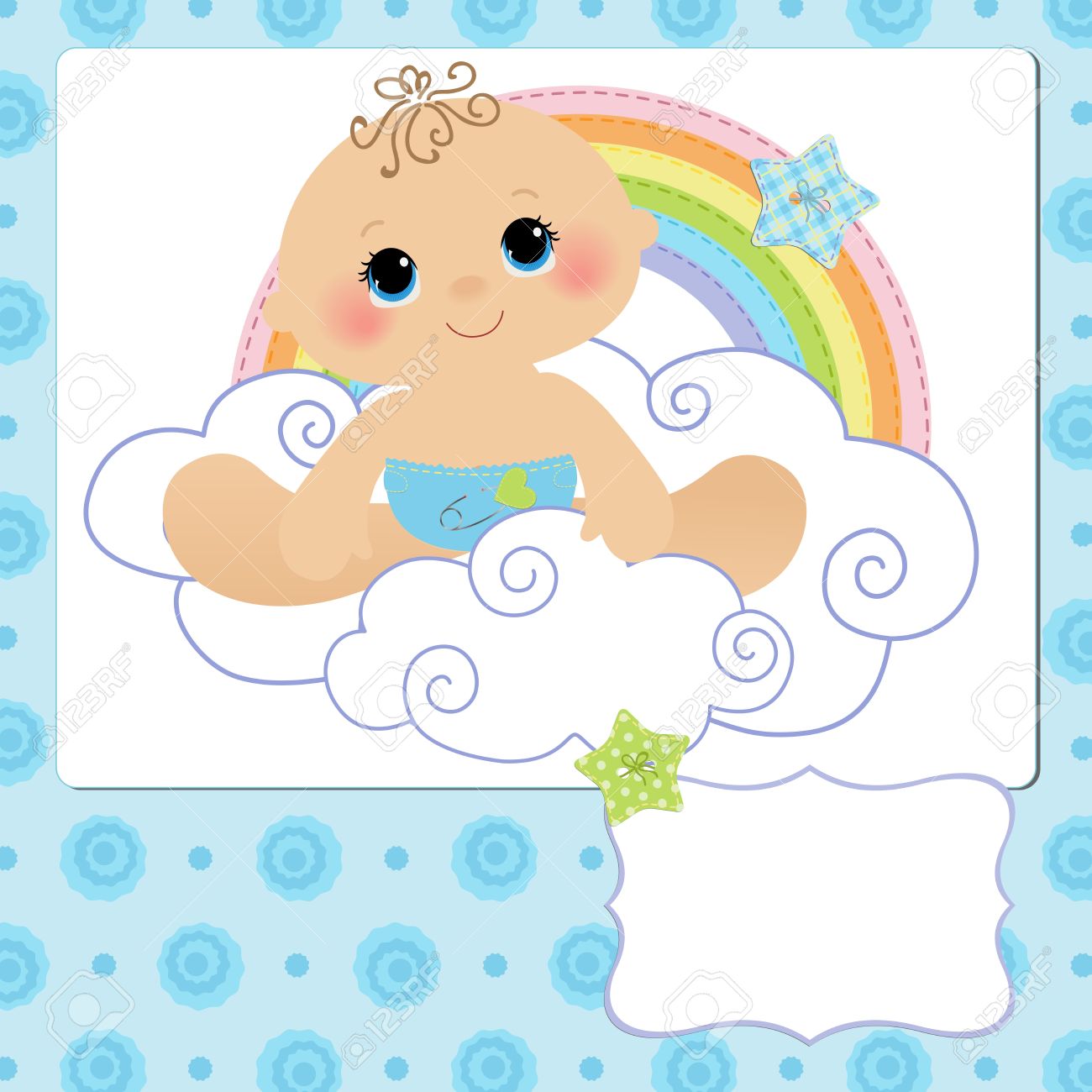 cute template for baby arrival announcement card royalty free