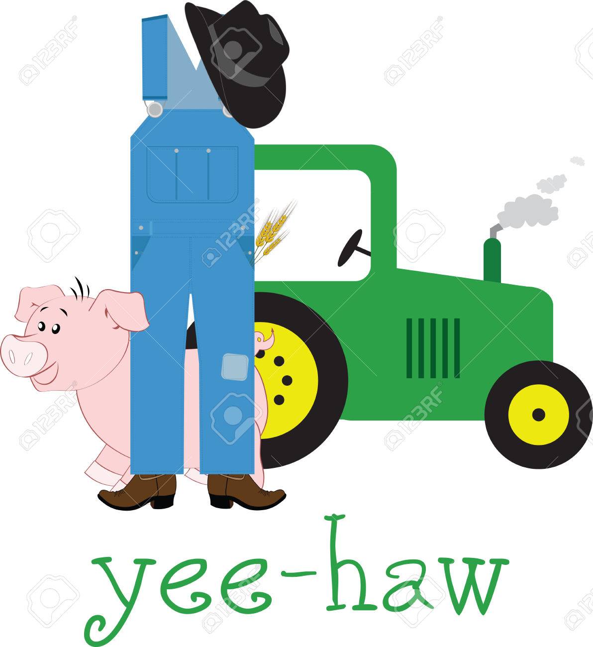 農民を殺すことができる唯一の 3 つの事がある 雷トラクターと高齢者の寝返りのイラスト素材 ベクタ Image