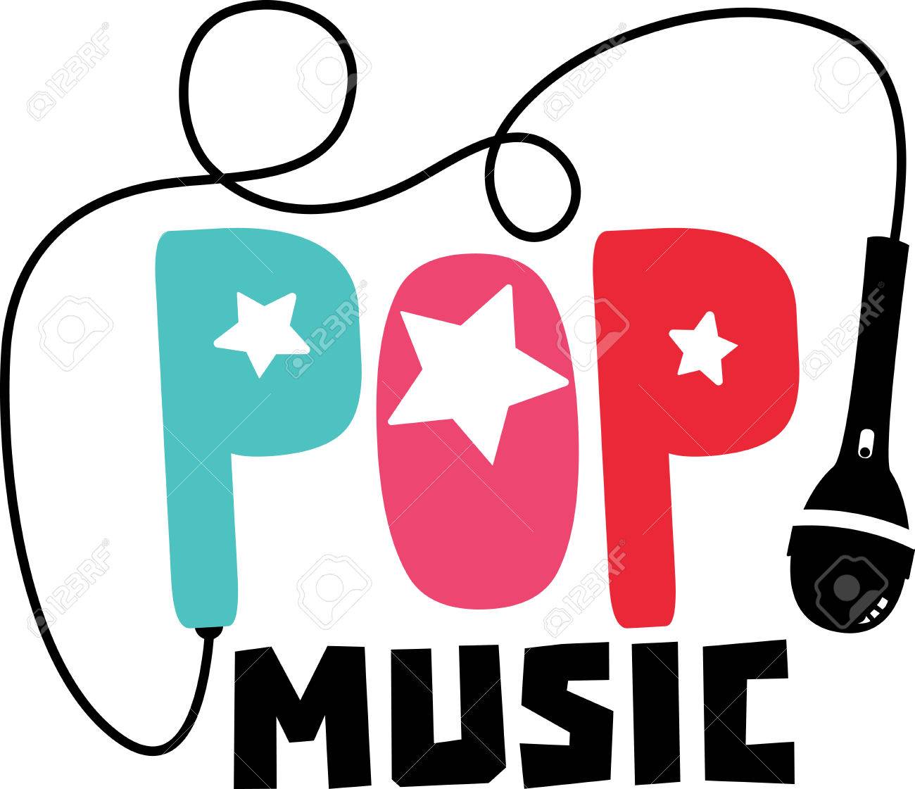 ポップの言葉と音楽ファンのためのシンボル のイラスト素材 ベクタ Image