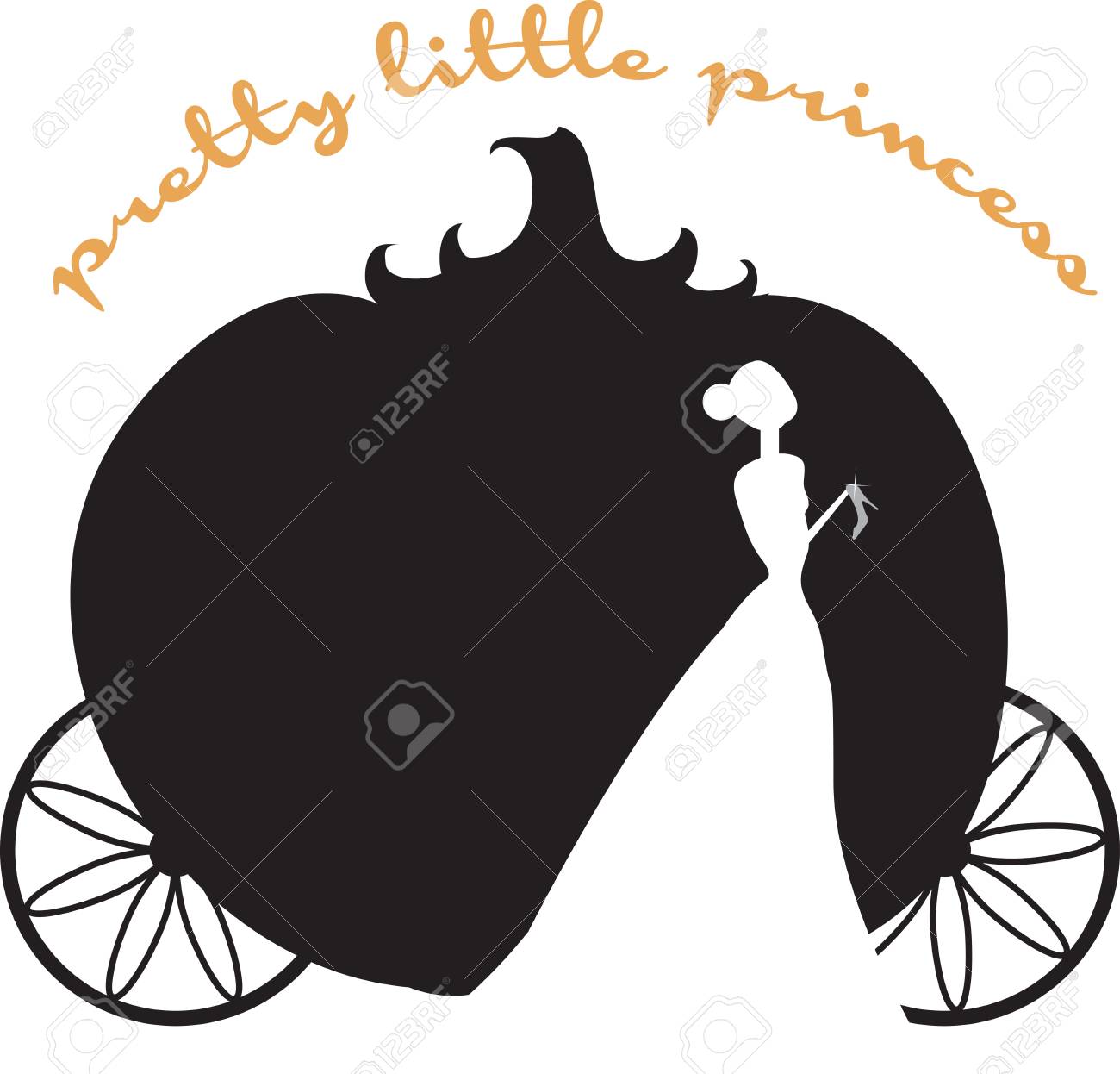 リトル プリンセスの T シャツにシンデレラのコーチを使用します のイラスト素材 ベクタ Image