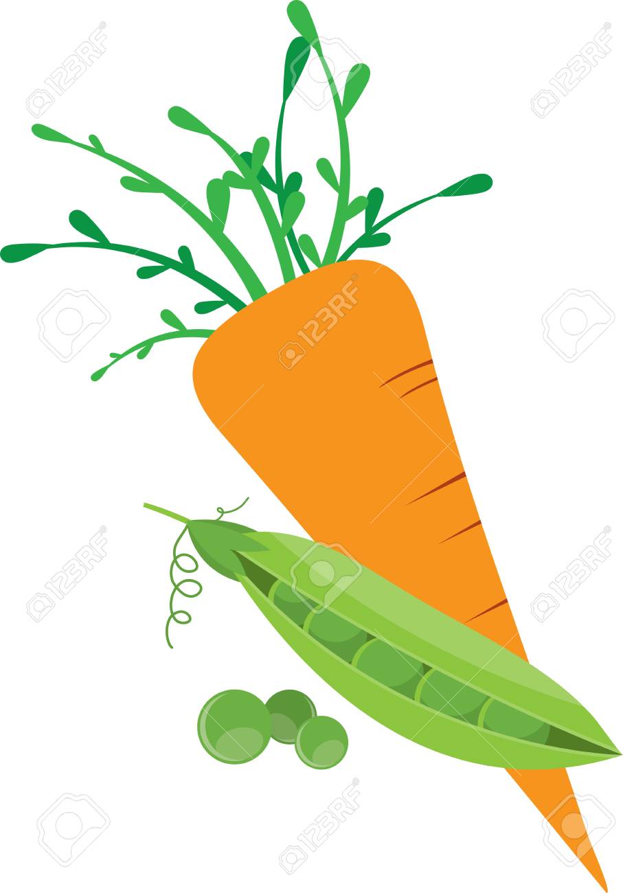 Utilisez Cette Carotte Et Petits Pois Pour Une Chemise De Bebe Ou D Un Projet De Cuisine Clip Art Libres De Droits Vecteurs Et Illustration Image