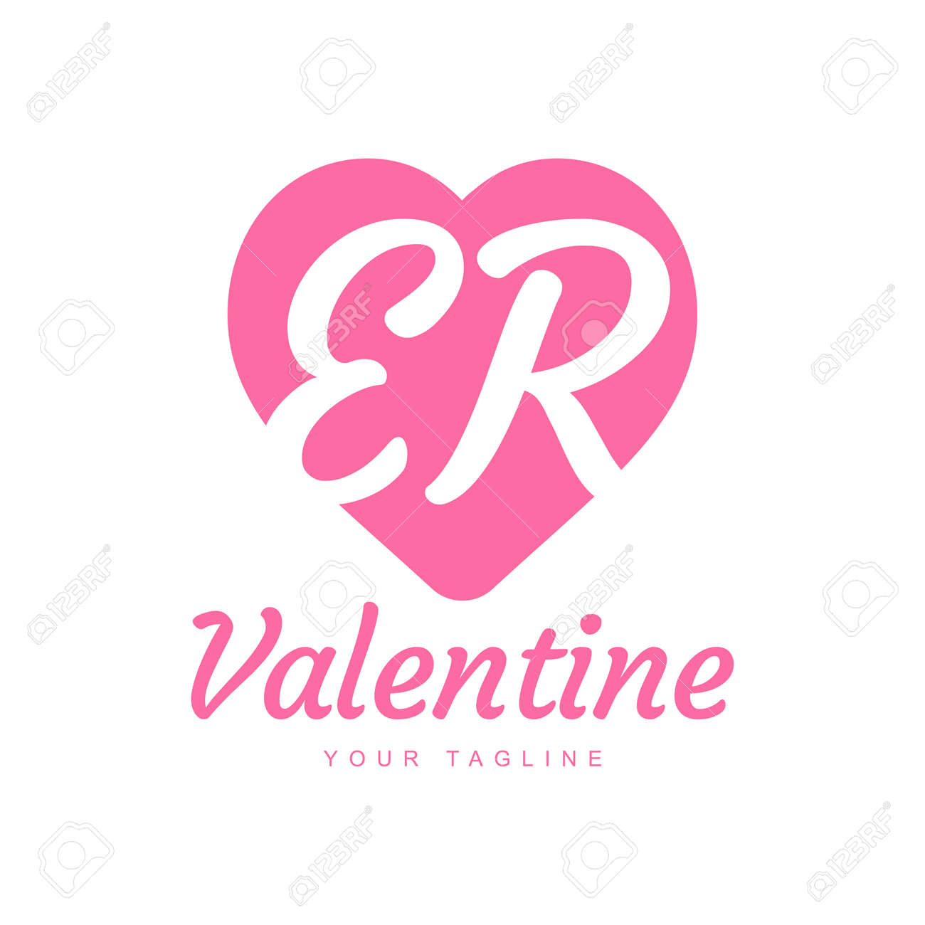Er Letter Logo Design With Heart Icons Love Or Valentine Logo Concept Royalty Free Cliparts Vectors And Stock Illustration Image