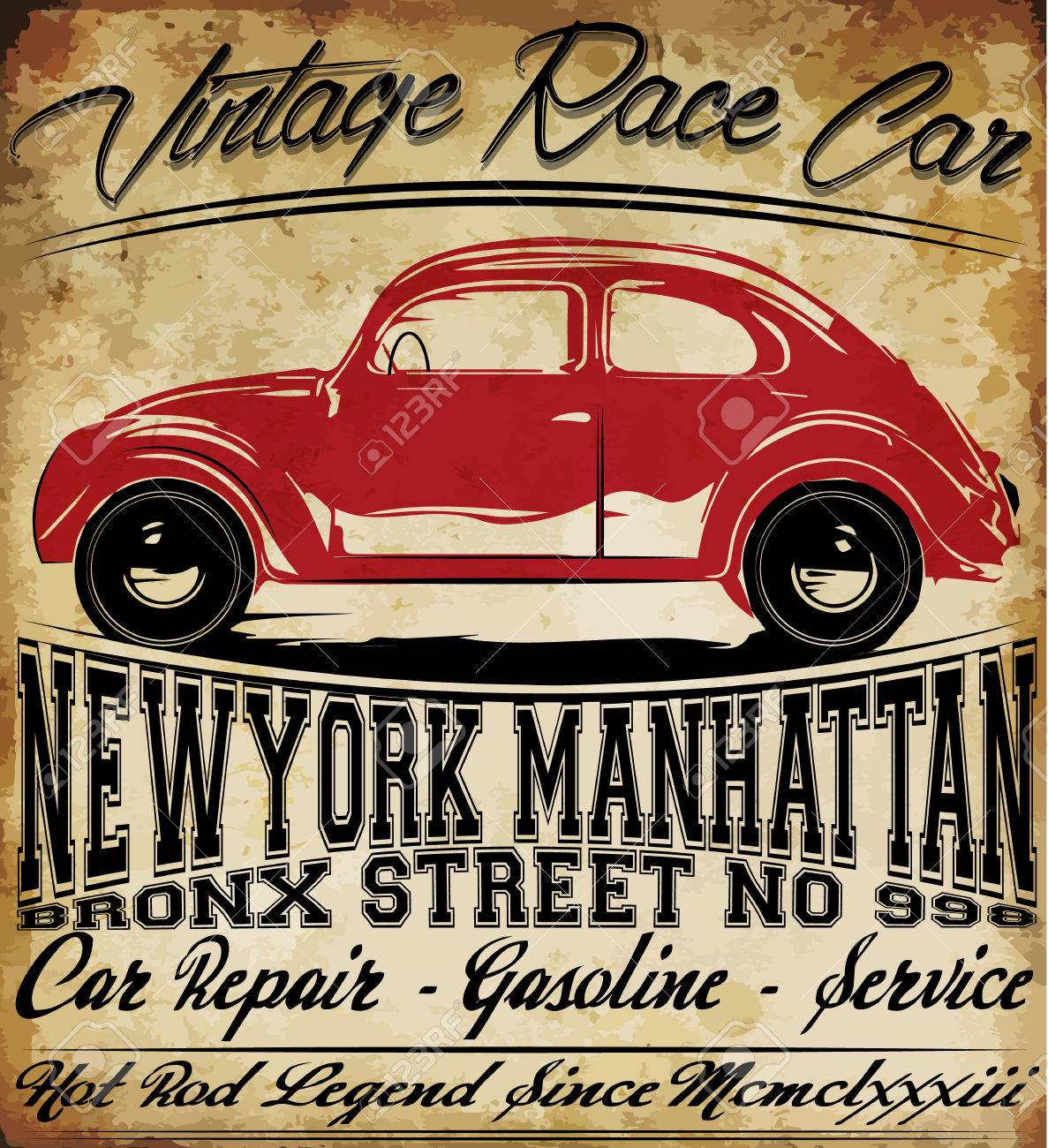 旧車ビンテージ クラシック レトロ男 T シャツ グラフィック デザインのイラスト素材 ベクタ Image