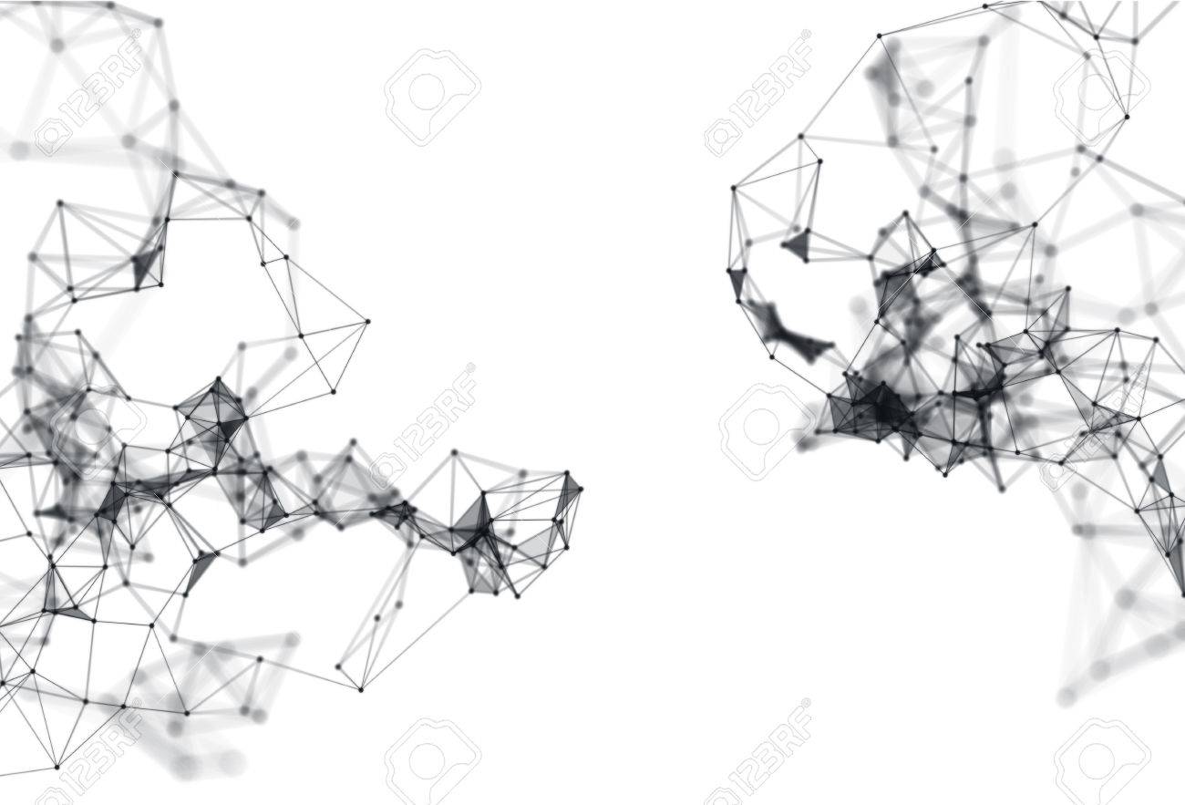 abstract 3d illustration of molecular structure on white background