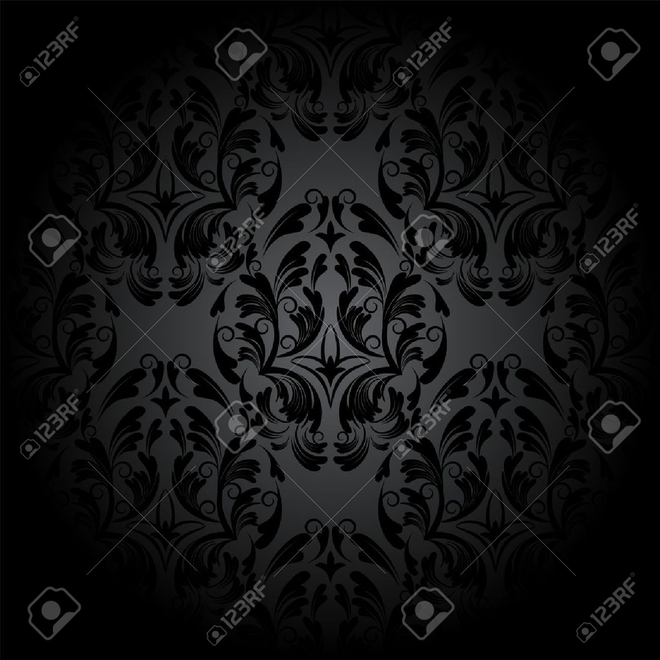 高級シームレスな木炭ゴシック パターン 暗い壁紙 のイラスト素材 ベクタ Image