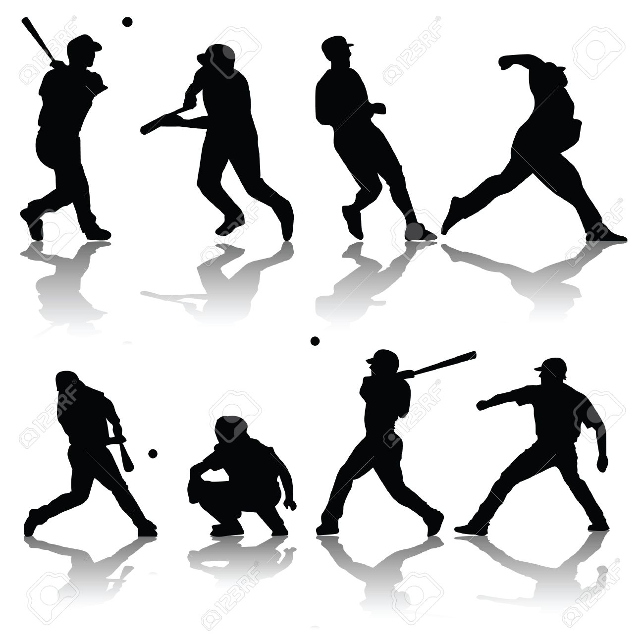 野球のシルエットをベクターします のイラスト素材 ベクタ Image