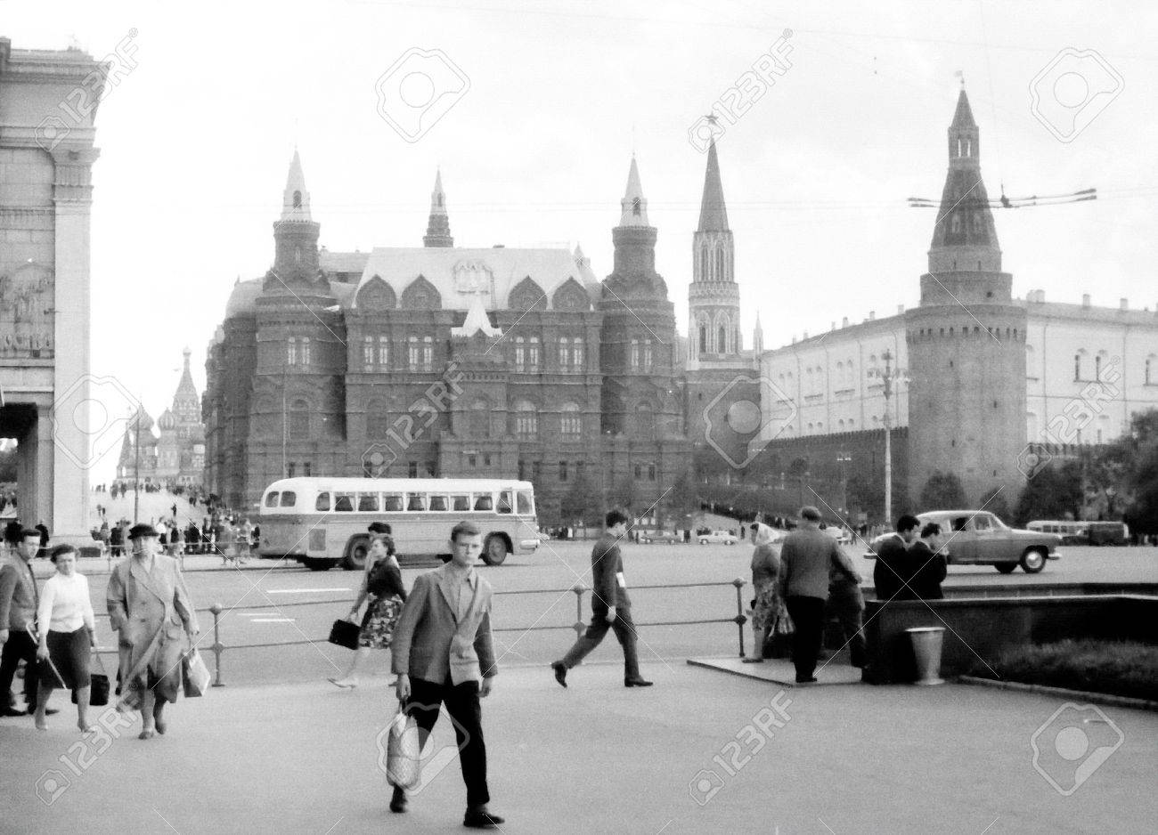 Alte Schwarz Weiss Foto Blick Nach Historischen Museum In Moskau Russland Lizenzfreie Fotos Bilder Und Stock Fotografie Image