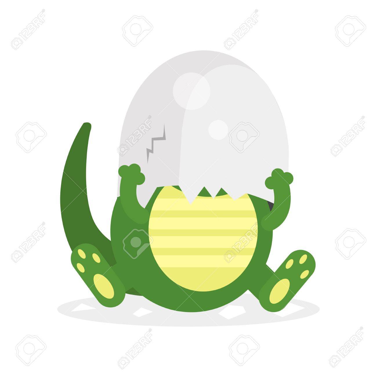 Caractere Mignon De Crocodile Nouveau Ne Reptile Drole En Coquille D Oeuf Sur Son Vecteur De Dessin Anime De Tete Illustration Clip Art Libres De Droits Vecteurs Et Illustration Image
