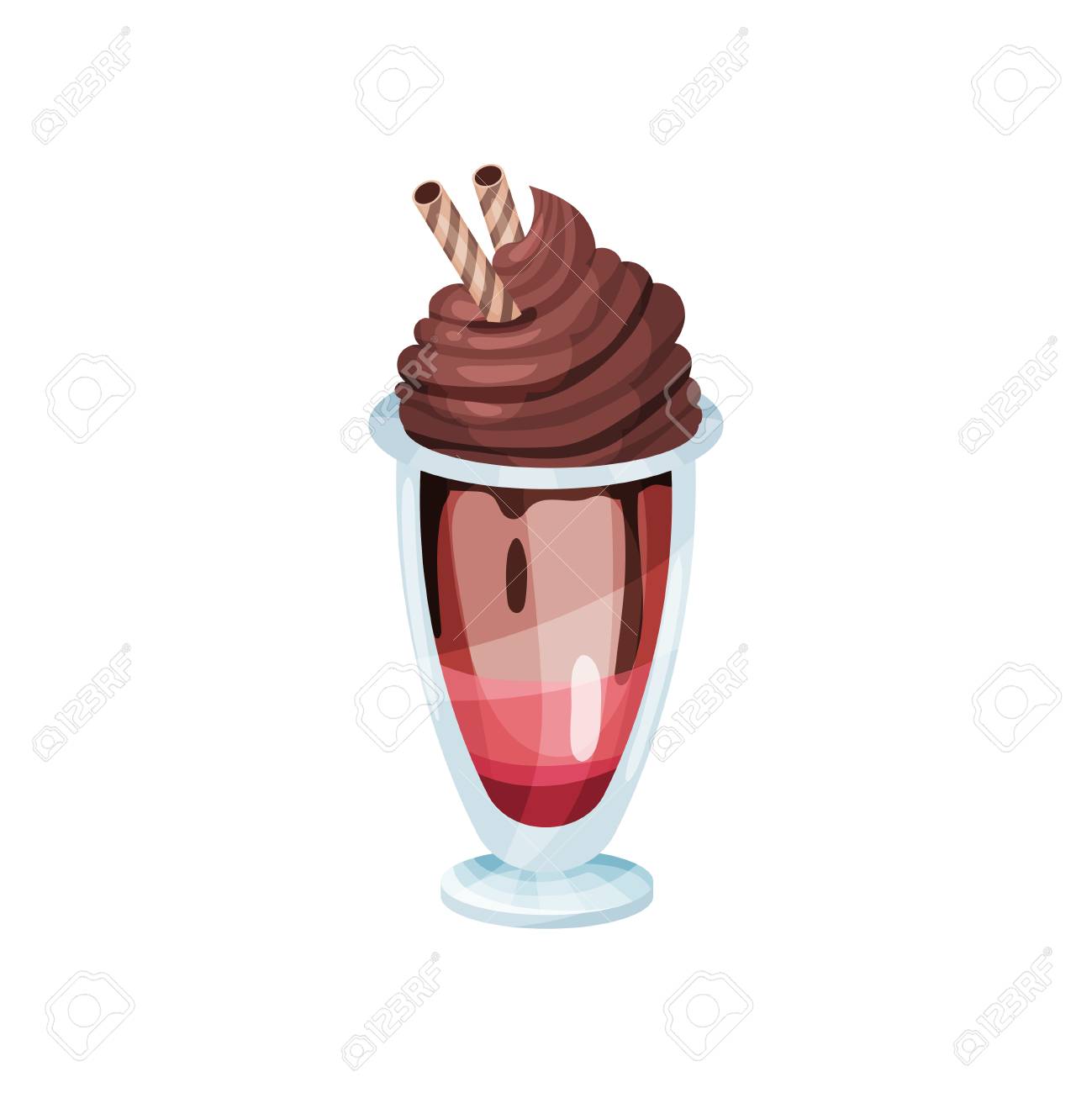 Coffee Fruit Smoothie With Whipped Chocolate Cream And Waffle Royalty Free Cliparts Vectors And Stock Illustration Image 93861424