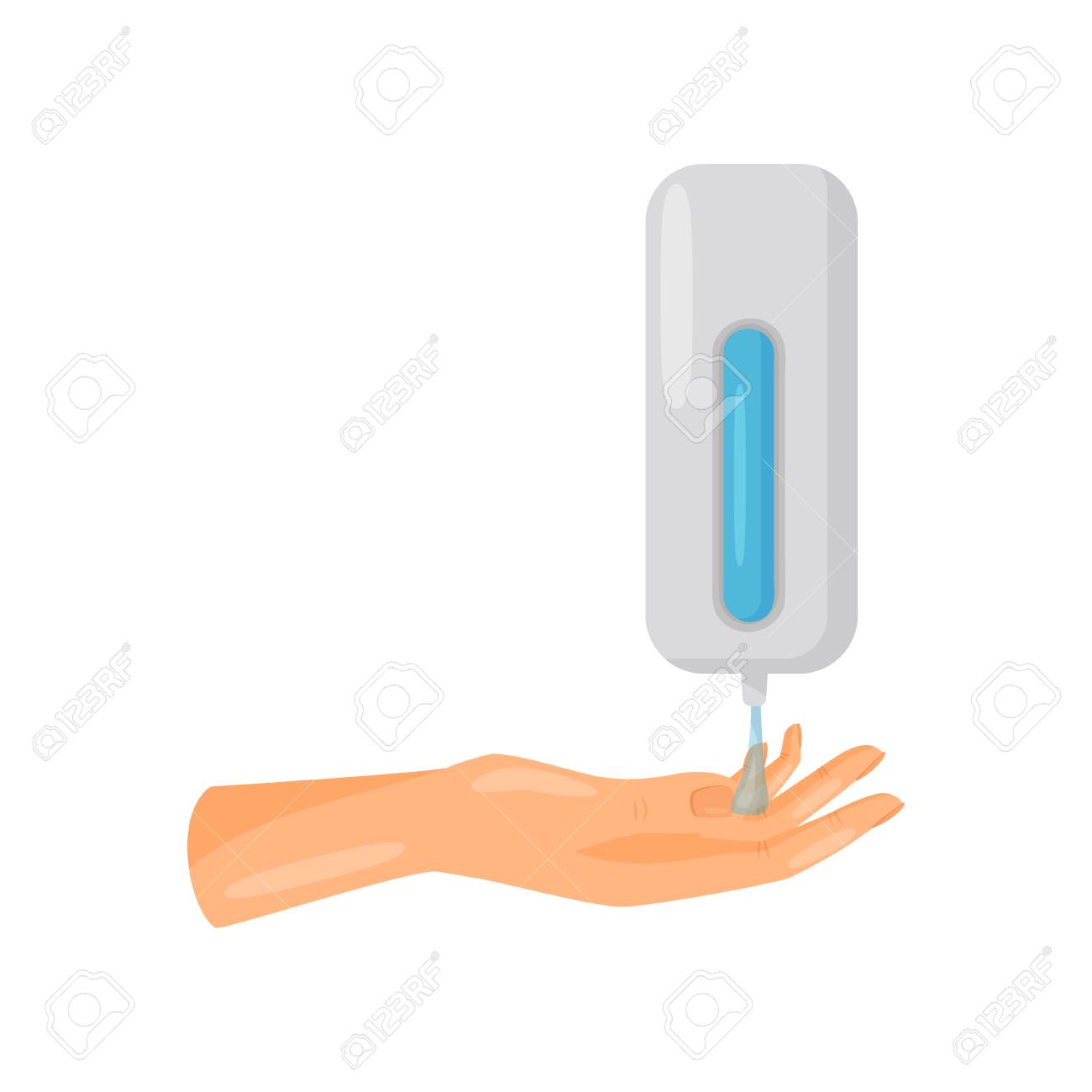 Washing Hands With Soap Hand Sanitizer Dispenser Pump With Drops Royalty Free Cliparts Vectors And Stock Illustration Image 113662234