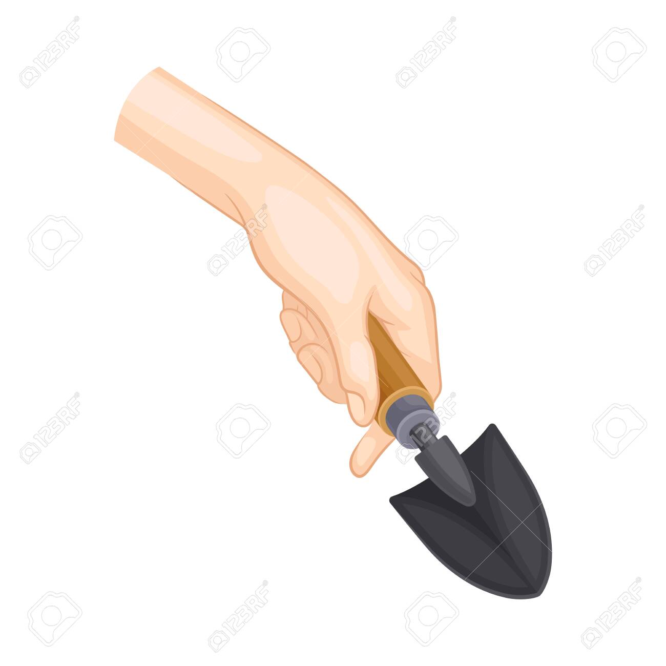 Hand Holding Garden Shovel And Cultivating Soil Vector Illustration Royalty  Free SVG, Cliparts, Vectors, and Stock Illustration. Image 153453427., image size:1300x1300