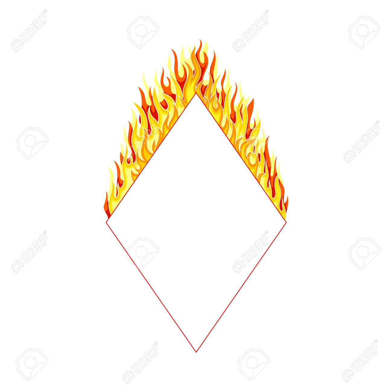 Fire Rhombus Frame With Hot Burning Tongue Of Flame And Border Line Vector  Illustration Royalty Free SVG, Cliparts, Vectors, and Stock Illustration.  Image 182028191., image size:1300x1300