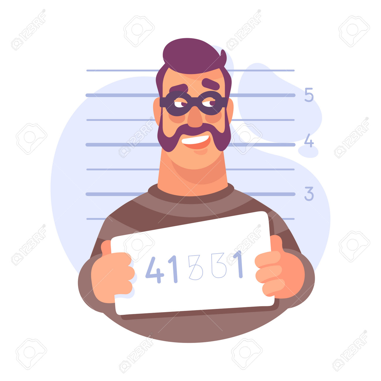 Hombre Criminal Enmascarado Tomando Una Foto Policial En La Cárcel  Ilustración Vectorial Ilustraciones svg, vectoriales, clip art vectorizado  libre de derechos. Image 197646319