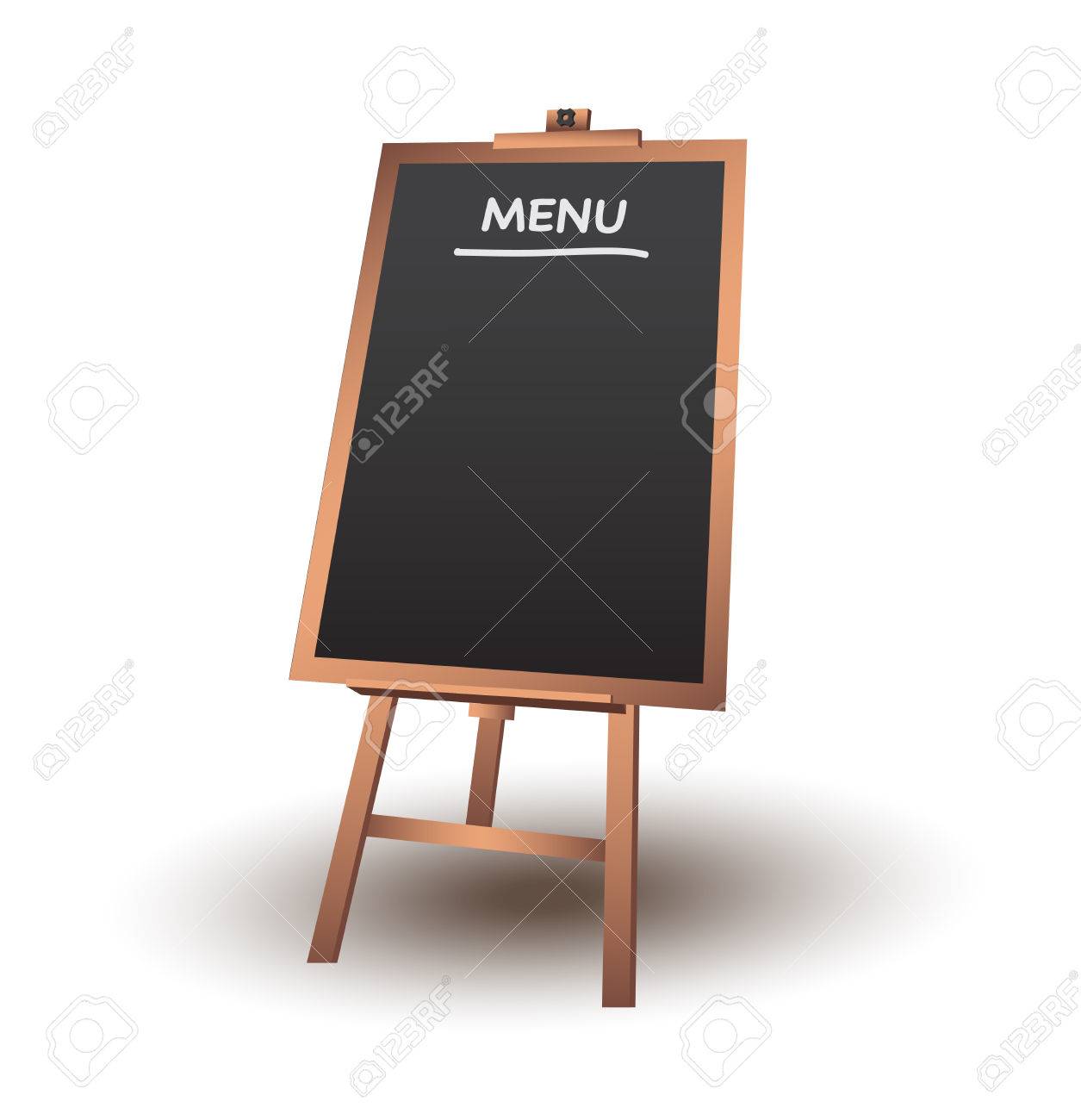 blank menu chalkboard in