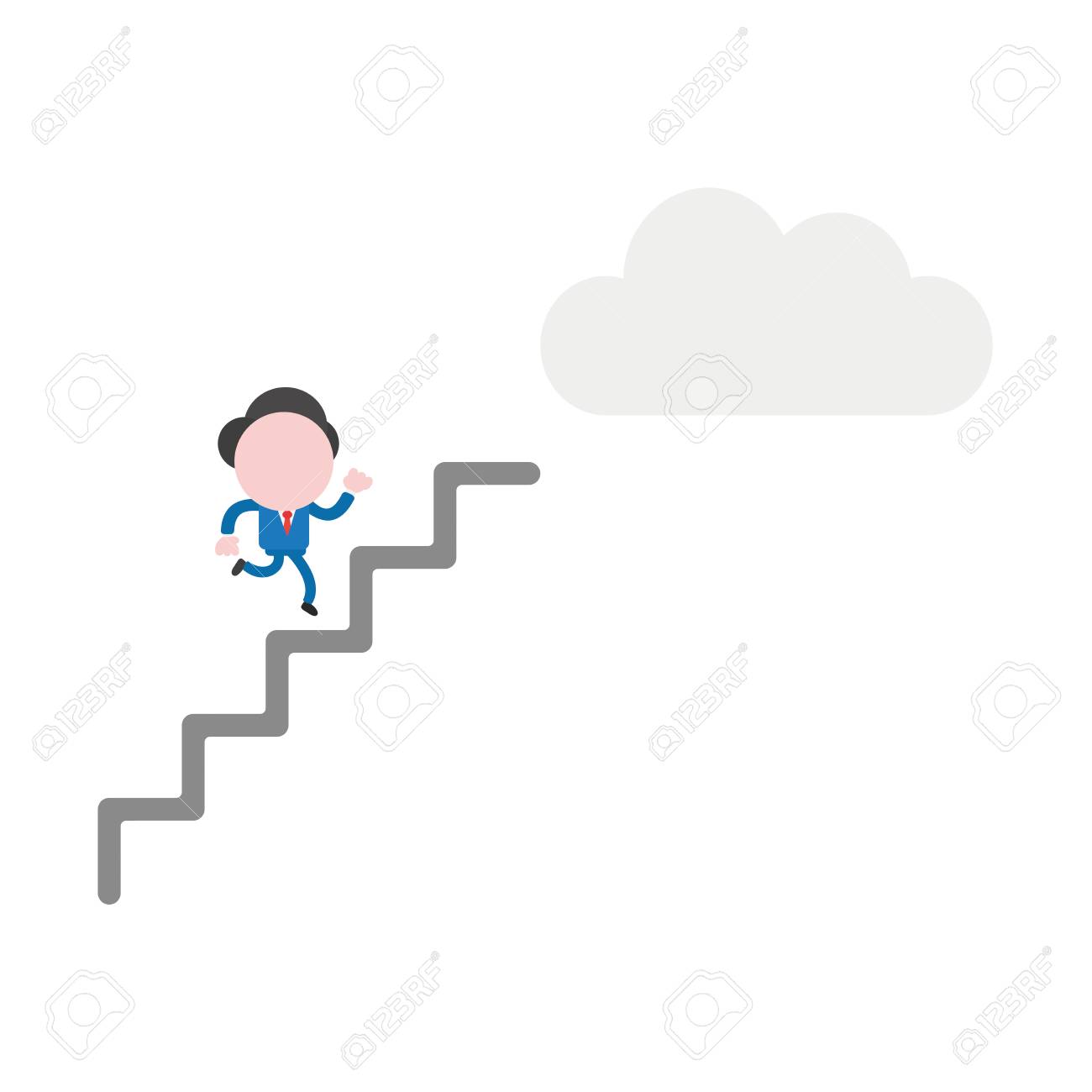 雲のアイコンに到達するために階段を走るビジネスマンキャラクターのベクトルイラスト のイラスト素材 ベクタ Image 9792