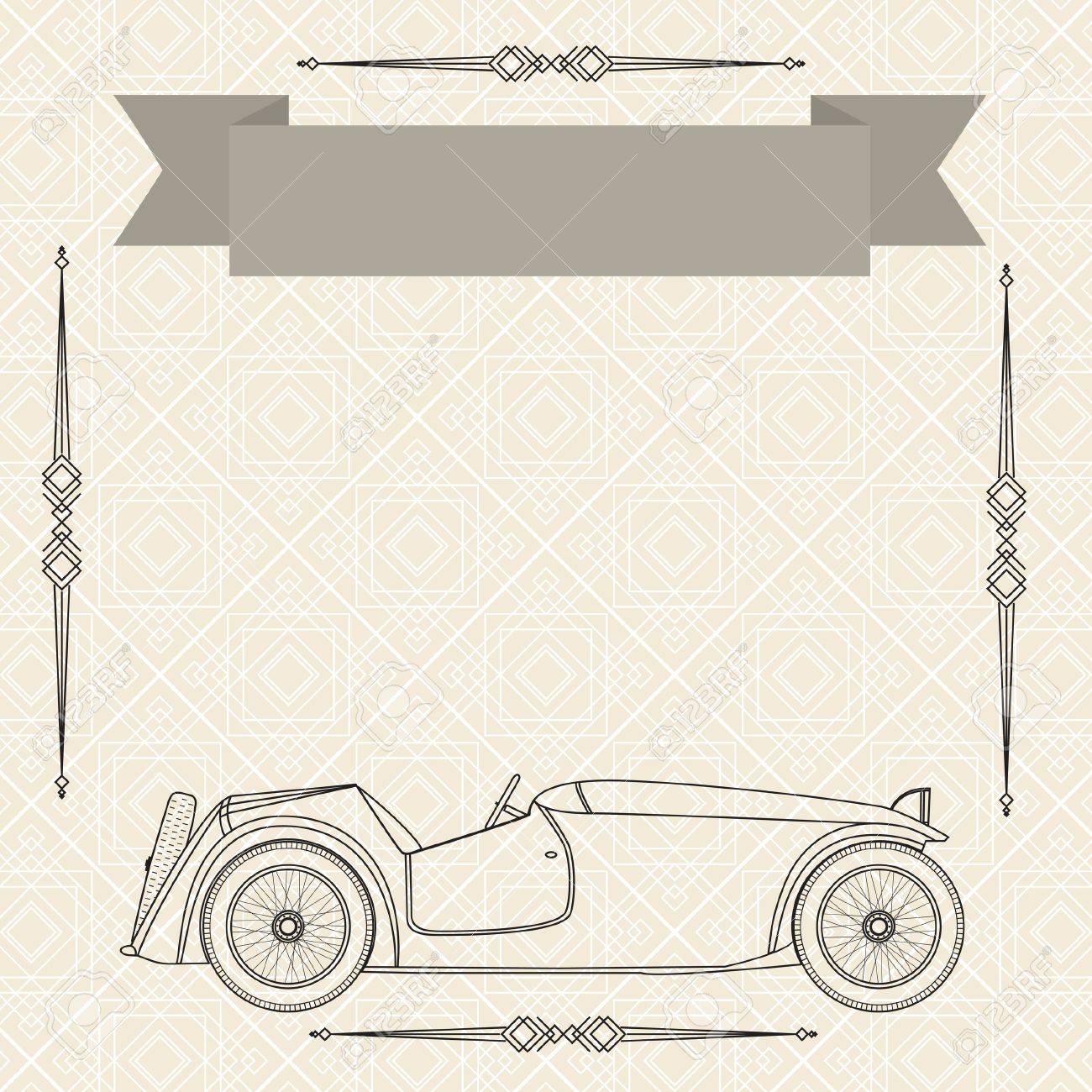 Retro Vintage Car Background Card Frame Border With Calligraphic Elements Royalty Free Cliparts Vectors And Stock Illustration Image 21726994