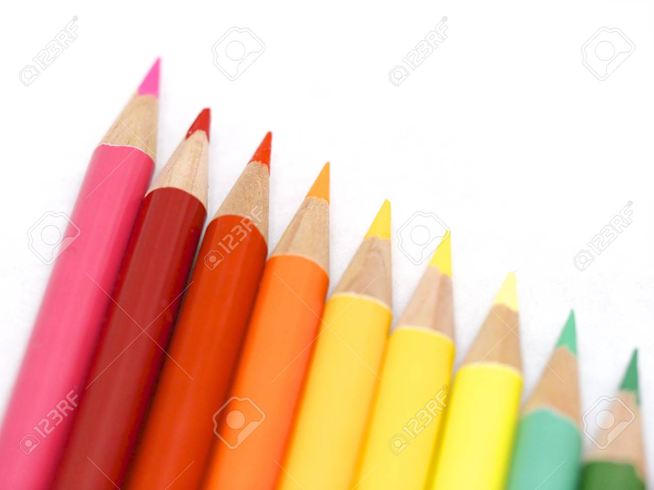 Colored Pencils Lined Up In Rainbow Color Stock Photo Picture And Royalty Free Image Image