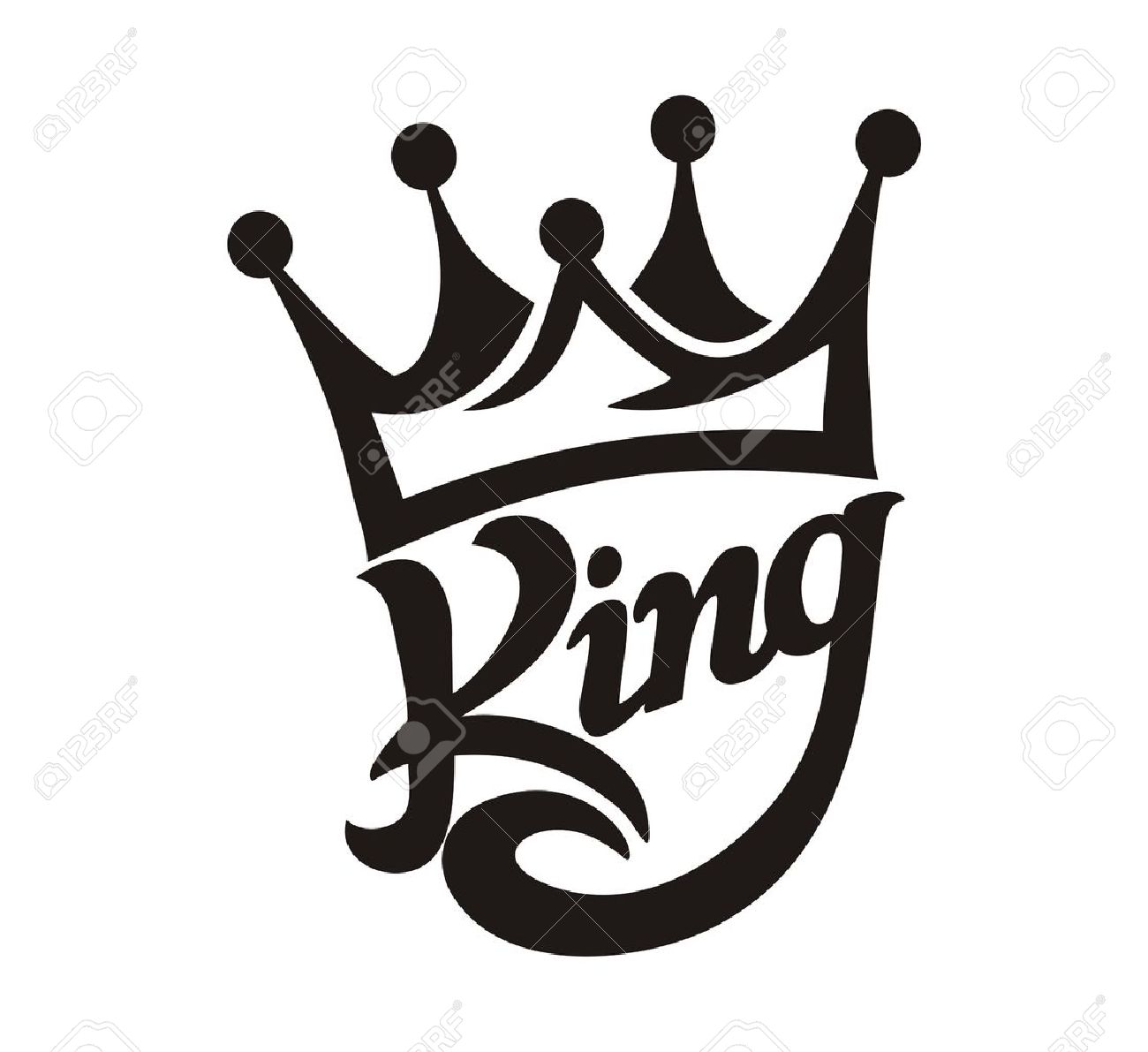 diseño del extracto de la corona de rey y escritos ilustraciones