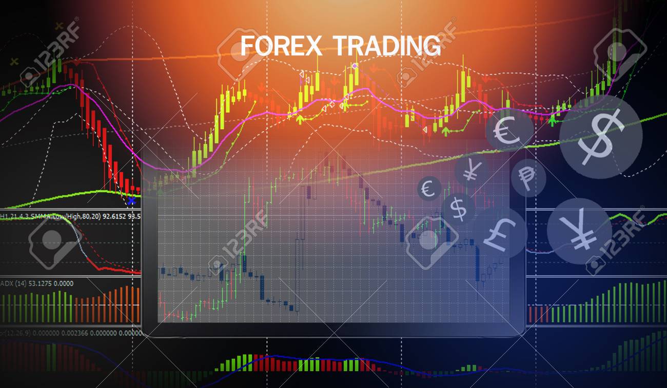Forex Trading Forex Charts Graph Board Data On Desktop Screen - 