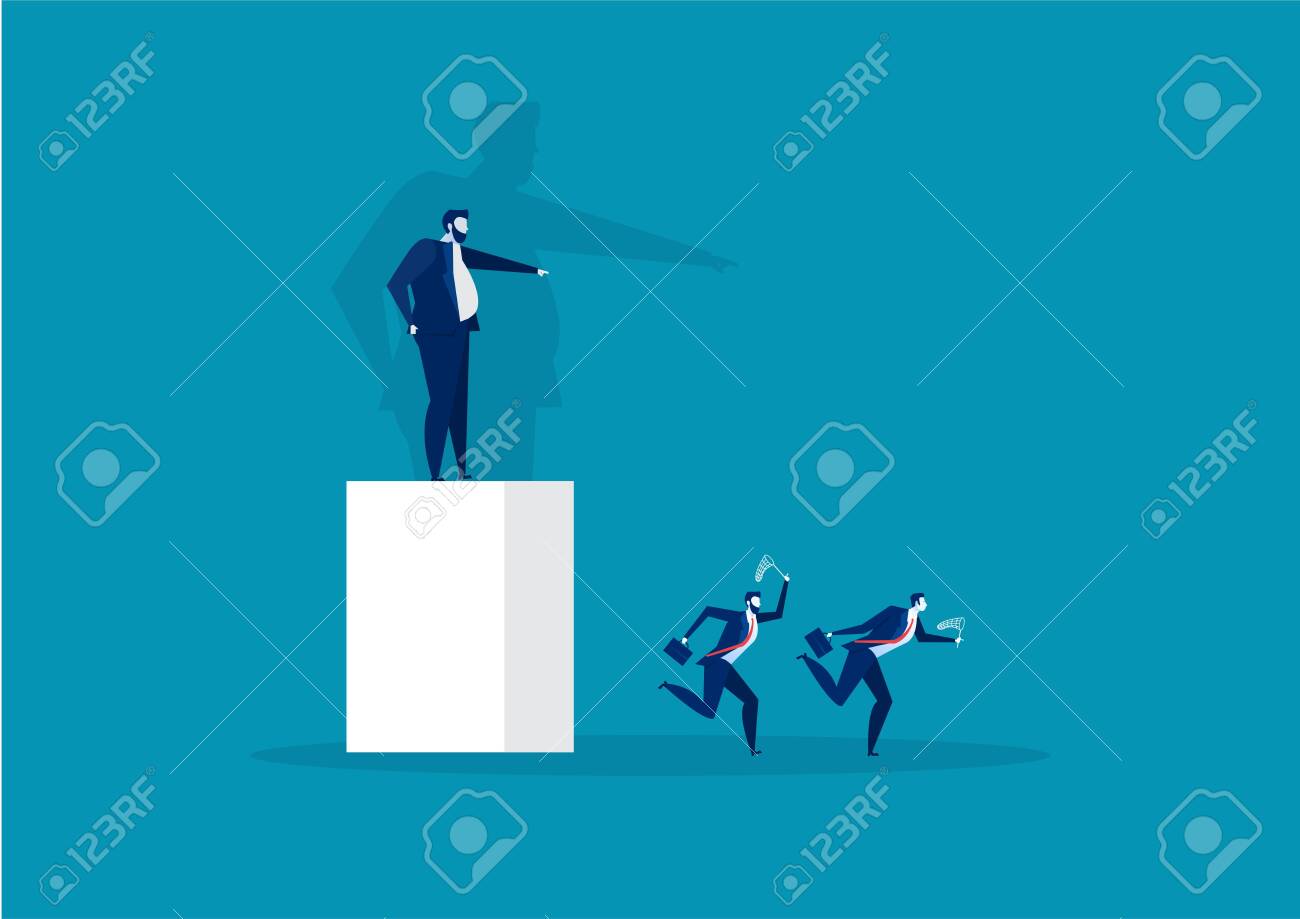 boss pointing the direction to employee run to success concept vector - 153469454 boss pointing the direction to employee run to success concept vector - 153469454