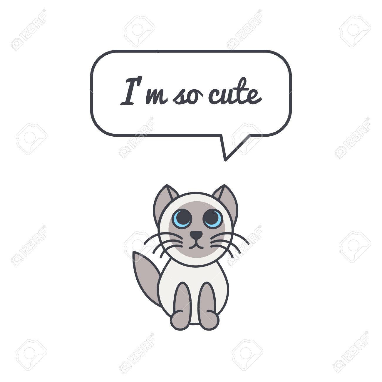 小さなシールは 吹き出しと言って子猫をポイントします 白の背景にベクトル色線イラスト カード バブルで 独自のテキストを置くことができます 猫の採用コンセプトです のイラスト素材 ベクタ Image 小さなシールは 吹き出しと言って子猫をポイントします 白の背景にベクトル色線イラスト カード バブルで 独自のテキストを置くことができます 猫の採用コンセプトです のイラスト素材 ベクタ Image