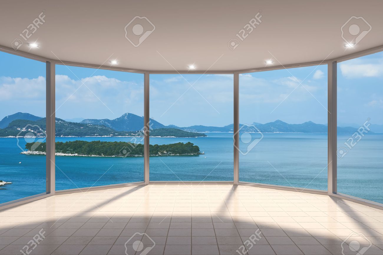 large bay window kitchen empty modern lounge area with large bay window and view of sea stock photo 27506653 modern lounge area with large bay window and view of sea large bay window kitchen empty modern lounge area with large bay window and view of sea stock photo 27506653 modern lounge area with large bay window and view of sea